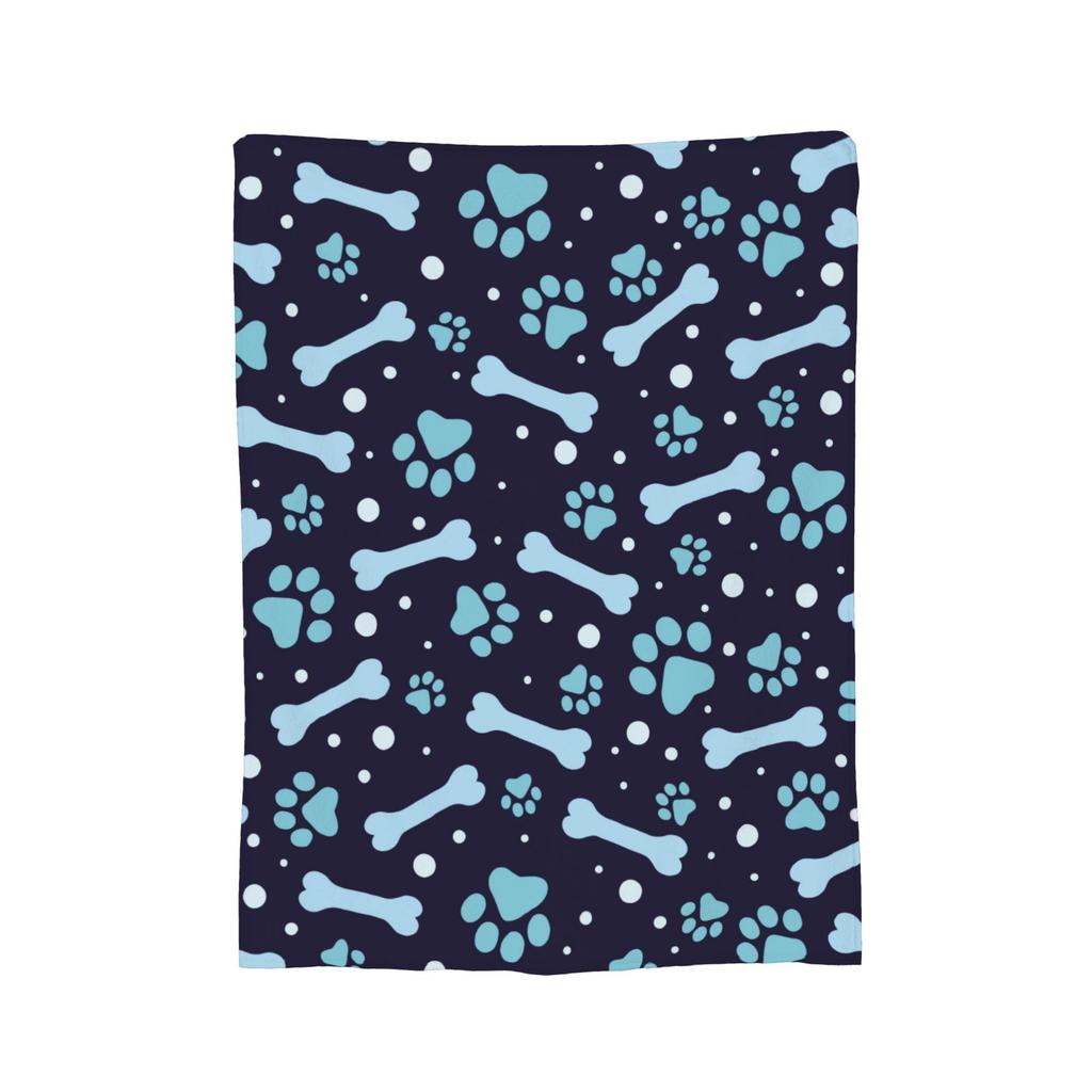 Dog Paw Cartoon Pet Blankets Coral Fleece Plush Decoration Ultra-Soft Throw Blankets for Bedding Travel Bedspread