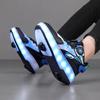 Boys/girls Two-wheel Dual-purpose Roller Skates Double Row Heely Shoes Roller Skates Luminous Sports Shoes Rechargeable