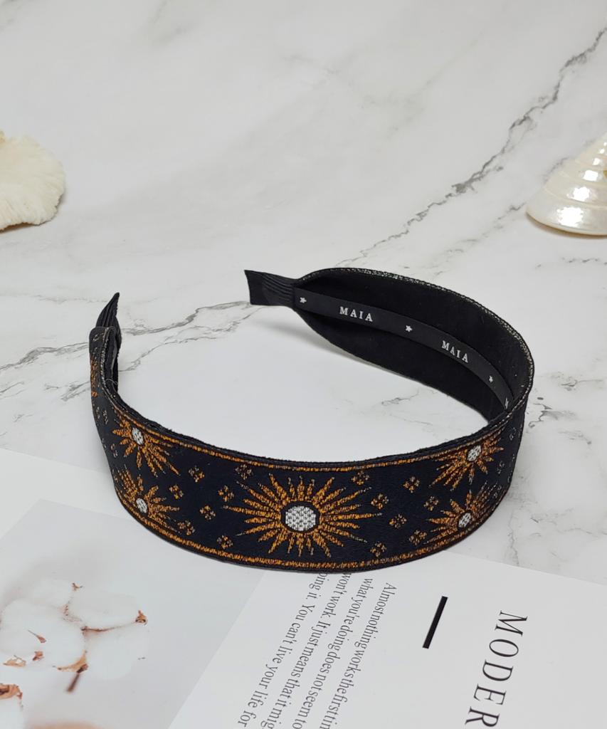 Maia Retro Pearl Headband - Brown