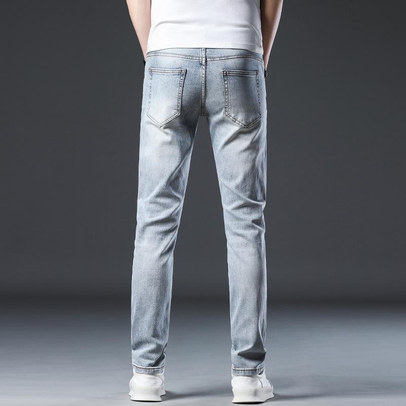 Męskie Letnie Dopasowane Dziewięciopunktowe Zwężane Elastyczne Codzienne Długie Spodnie dla Mężczyzn