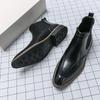 2025 Men's Chelsea Boots: Pointed Toe High-Top Leather Ankle Boots In British Style