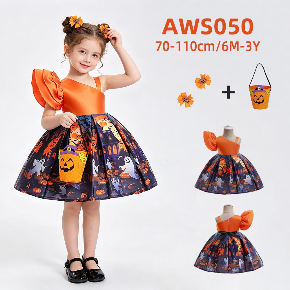 Satijnen Prinsessenjurken Collectie voor Kinderen, Halloween Meisjes Rollenspel Formele Jurk