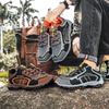 Fashion Men Hiking Shoes Leather Outdoor Trail Running Shoes Anti-slip Casual Hiking Training Sneakers Zapatillas Para Hombre Masculino