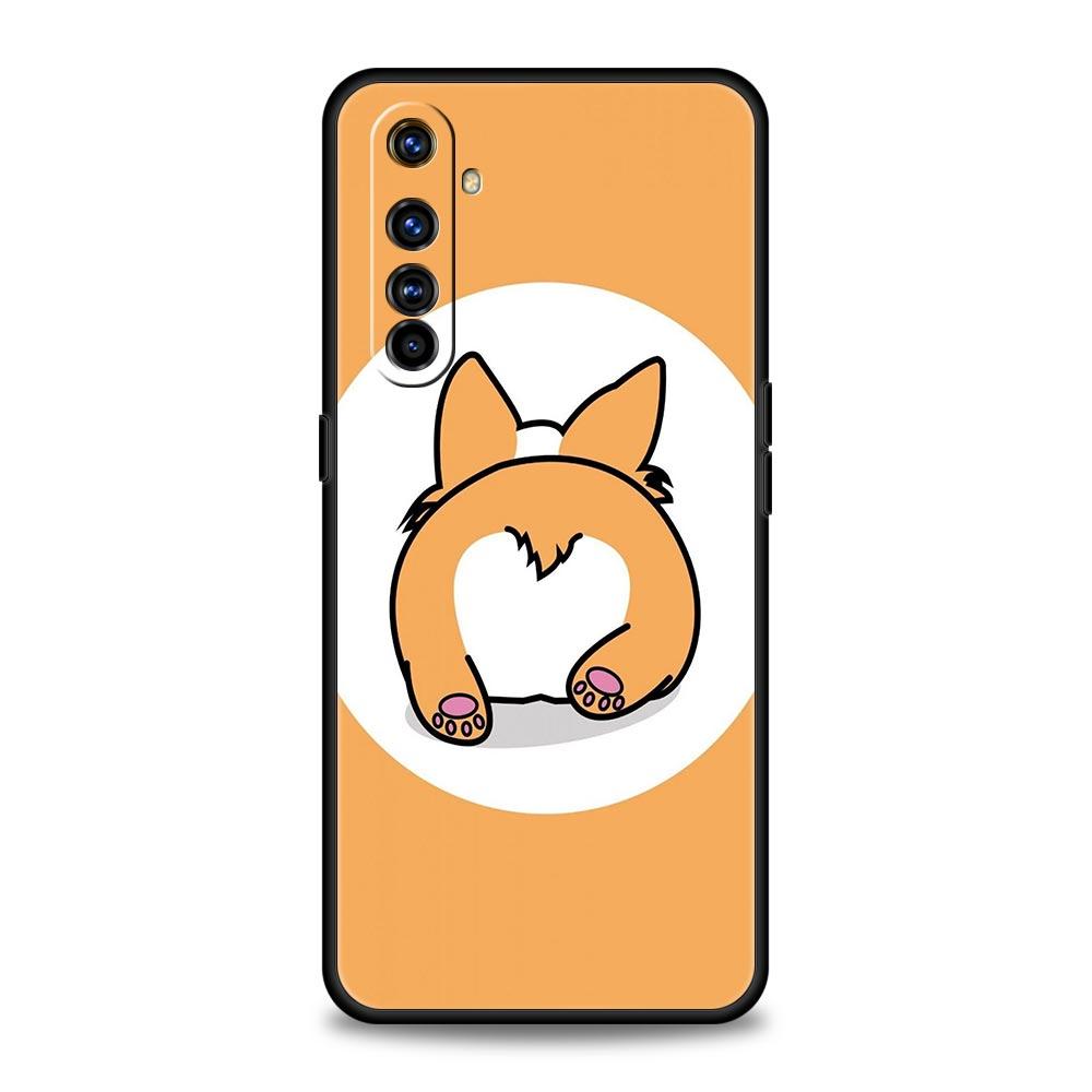 Cute Corgi Dog Case For Realme C67 C63 C55 C53 C35 C25 C21 GT 2 3 5 6 10 11 12 13 Pro Plus 5G Soft TPU Phone Cover Fundas Capas