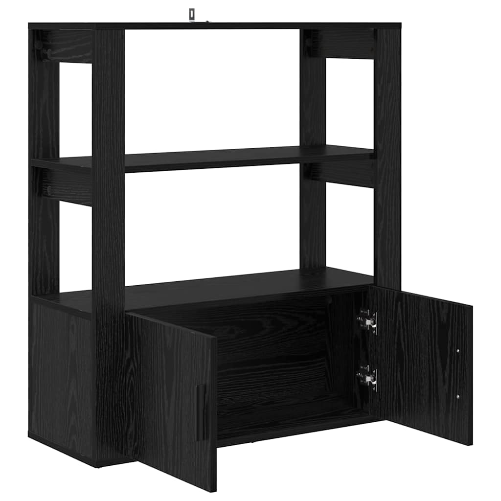 Sideboard Black Oak Effect 30 x 80 x 90 cm Wood Based Material