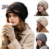 Elastic Fit Daily Beanies Winter Knitted Cap for Women Girls Thickened Warm Hat Cold Weather Versatile Headwear Plush Lined Fashion Stacked