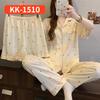 Retro Small Floral High-End Wrinkled Cloth Pajamas Women'S Summer Casual Homewear Short-Sleeved Three-Piece Set