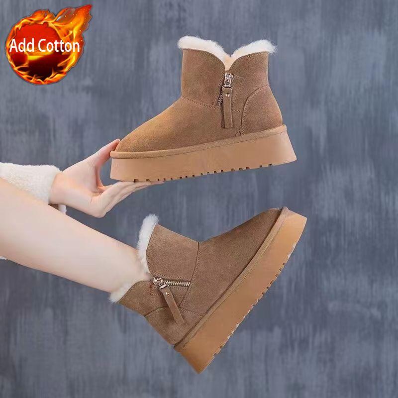 

Winter Chunky Snow Boots for Women Waterproof Fleece-lined Booties Plush Warm Woman Shoes Non Slip on Offer Trend 2025 Footwear 35