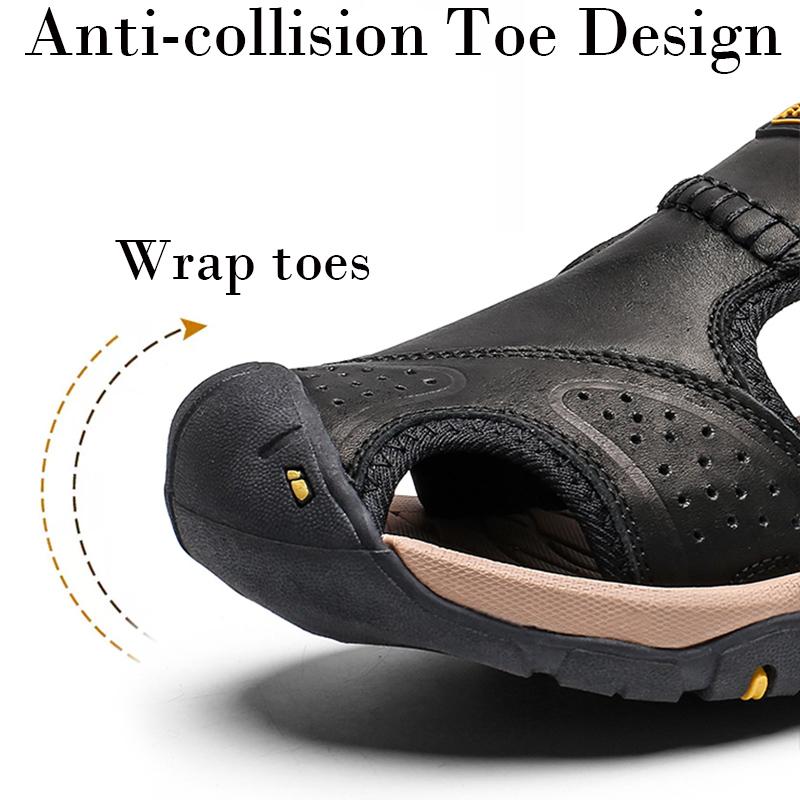 Pánské ručně vyráběné kožené letní venkovní plážové sandály Neklouzavé pánské boty pro volný čas Pohodlné sandály