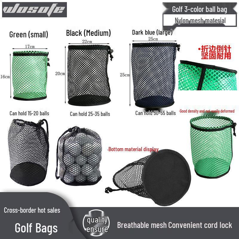 Golf Ball Mesh Storage Bag - Available In 3 Colors