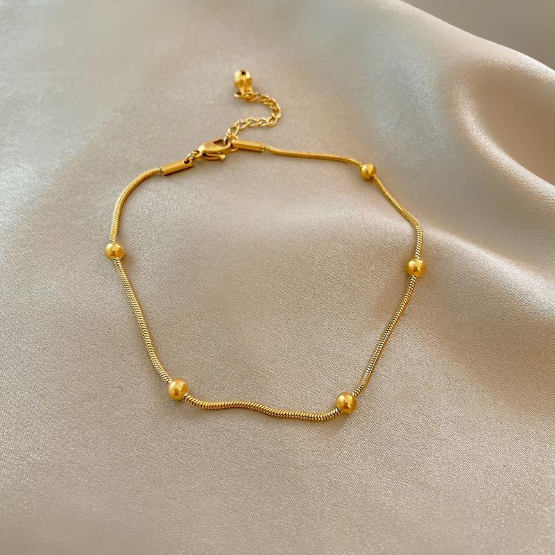 Vintage Kostki dla Kobiet Stal Nierdzewna Koraliki Łańcuszek Kostka Bransoletki na Nogi Bodychain Letnie Akcesoria Biżuteria Plażowa Prezenty