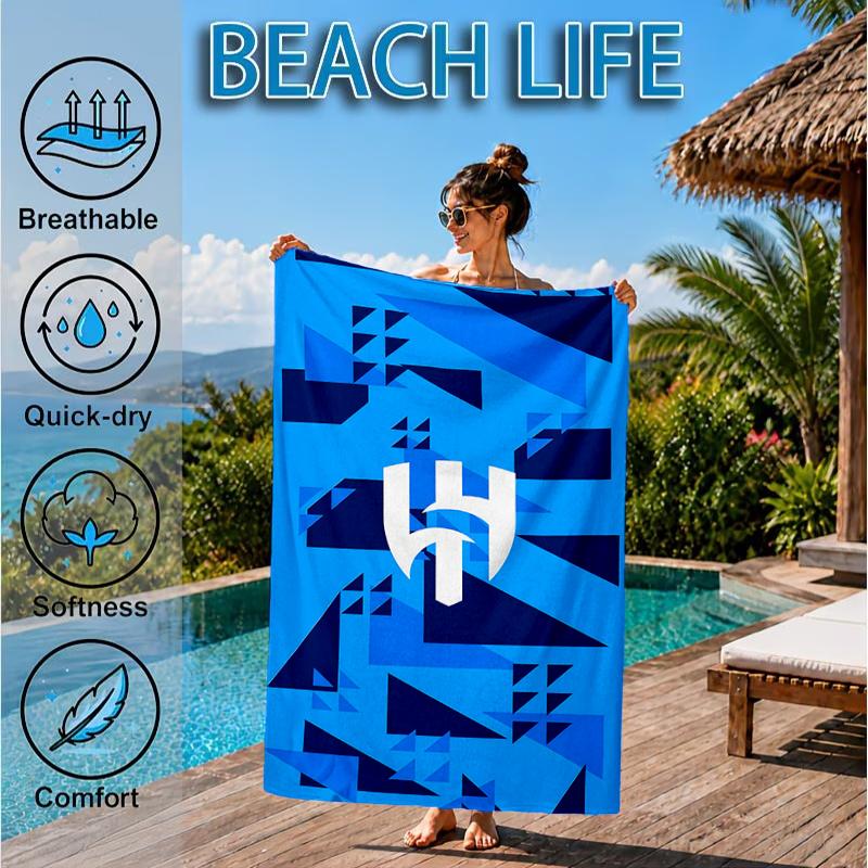Blue Football Team Beach Towel, Microfiber Beach Towel, Perfect For Pool, Beach, Travel, Home Decor Beach Party Fan Gifts