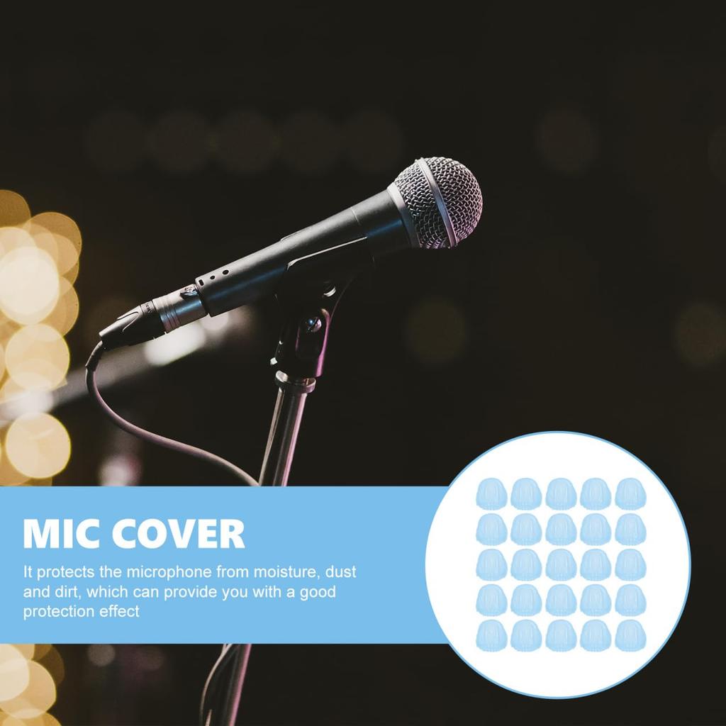 Seiko Disposable Microphone Cover 200 Pieces Non-Woven Fabric Wind Screen Microphone Protection Cover Blue Karaoke Meetings Speech Events Business Use