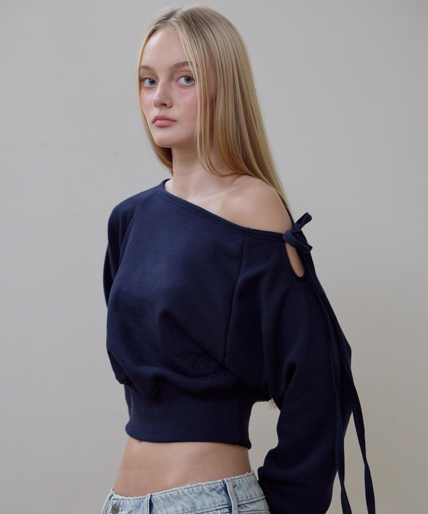 Rosefranz Wide Off-Shoulder Sweatshirt [Navy]