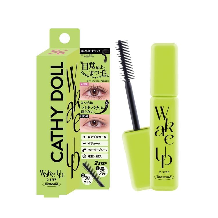 

[CathyDoll] Wake-Up Mascara Waterproof Mascara with Eyelash Remover [Achieves volume, length, and curl retention all at once] (Black Mascara +