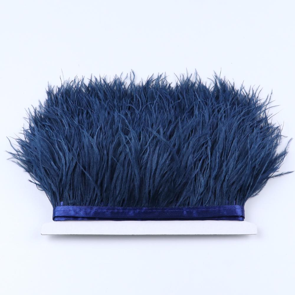 1Meter Colorful Real Ostrich Feather Trims Ribbon 8-10cm White Plumes for Party Dress Clothing Decoration Sewing Feathers Crafts