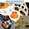 Uxcell Conjunto de Botões de Chapéu Alto Métricos 1 Volume 2 Controles de Tom Conjunto de Botões para Guitarra Elétrica Baixo Eixos Divididos Laranja Preto Peça 3