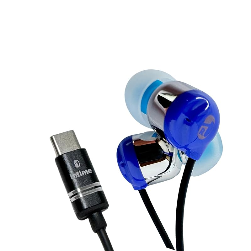 

intime earphones wired Aoi NEO cord reel set sky blue Canal type USB type C O2-SN-BLC-CR O2aid