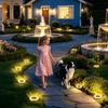 Solar Ground Lights, Glass In-Ground Landscape Lighting, Auto On/Off Waterproof LED Lawn Lamp for Garden Patio Walkway