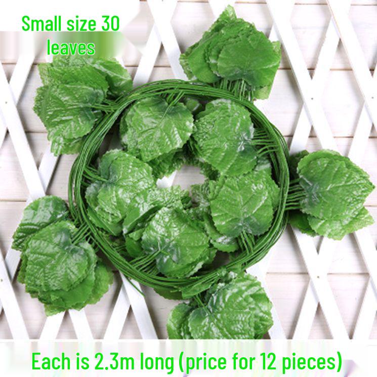 Artificial Rattan Ivy Vine with Green Grape Leaves and Chlorophytum Ceiling Decor