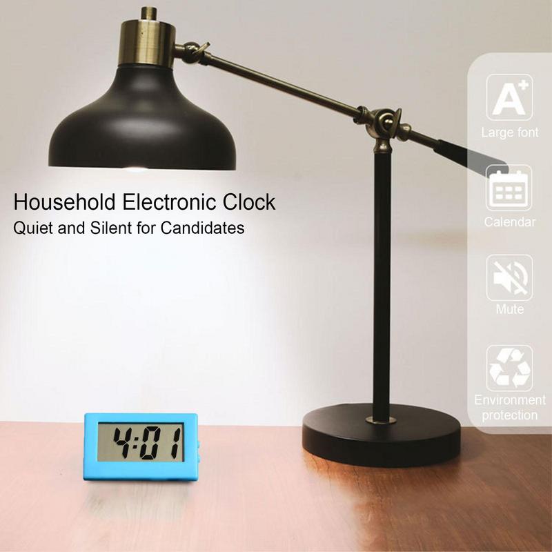 Digital Clock Small No Tick Electric Alarm Desk Battery-operated Thermometer With Button USB/AAA Date Display For Office Table
