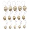 Gold Easter Egg Hanging Ornaments Set Durable Plastic Pendants for Farmhouse Garden Yard Festive Spring Party Decor
