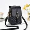 Fashion Monogram M Pattern Mini Crossbody Bag, Gold Hardware Flap Purse with Adjustable Strap, Chic Compact Bucket Bag for Women