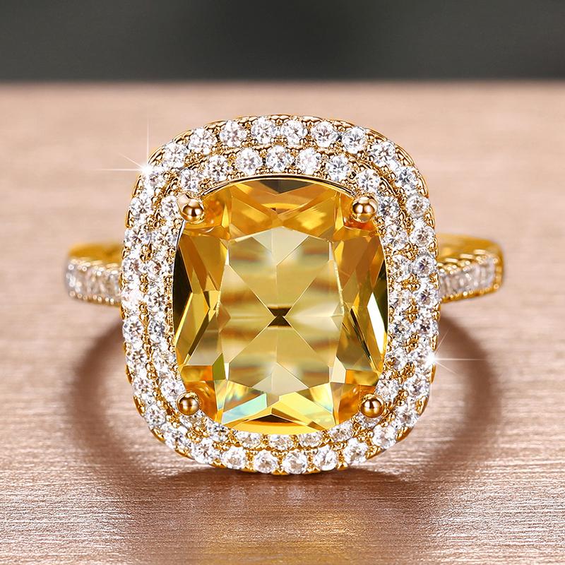 Gorgeous Pink CZ Women's Rings Brilliant Engagement Wedding Accessories Valentines Love Gift New Trendy Jewelry Wholesale