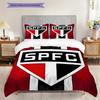 Sao Paulo FC Pattern Bedding Quilt Set Quilt Cover Pillowcase Home Decoration Birthday Gift (1 * Duvet Cover + 2 * Pillowcase, Without Core)