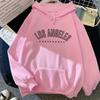 Los Angeles Hooded Sweatshirt with Letter Print, Men's and Women's Styles. Los Angeles Casual Hooded Sweatshirt, Fashionable.