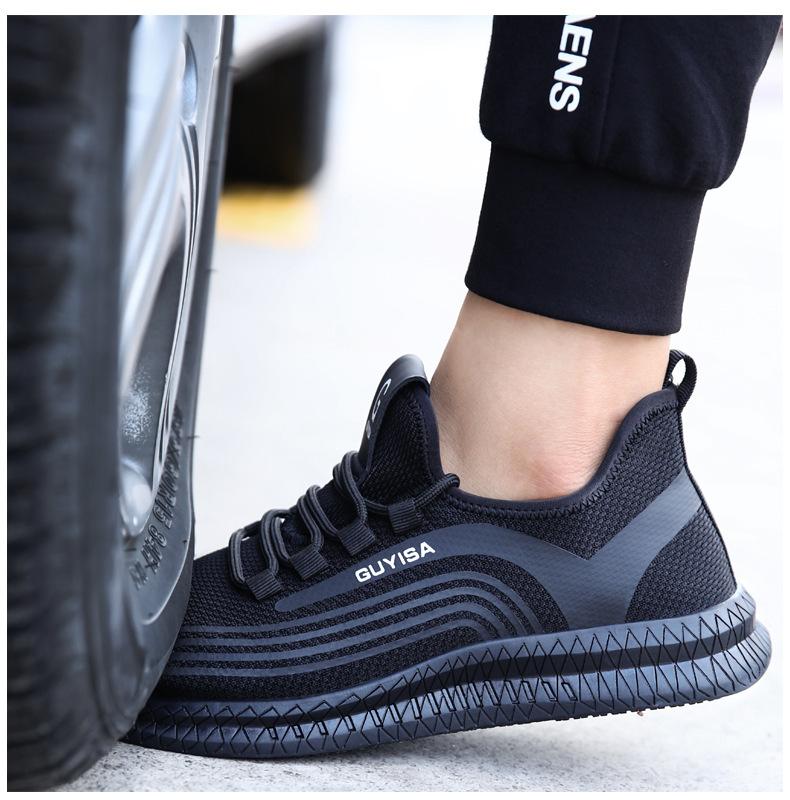 Steel Toe Work Shoes for Men Lightweight Safety Shoe Indestructible Steel Toe Sneakers Industrial Construction Shoe Men's Work