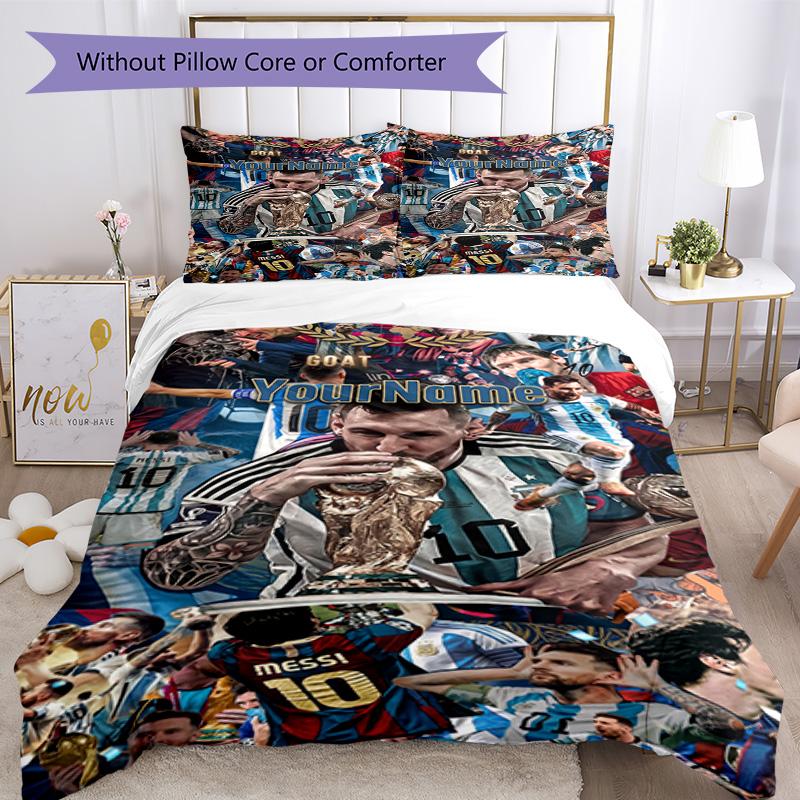 Messi 69 Customize your name Bedding Set Breathable Duvet Cover with Pillowcases Home Decoration Birthday Gift