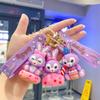 Cartoon Cute Cute Drag Bunny Pendant Car Keychain Children's Toys Small Gifts Doll Machine Accessories