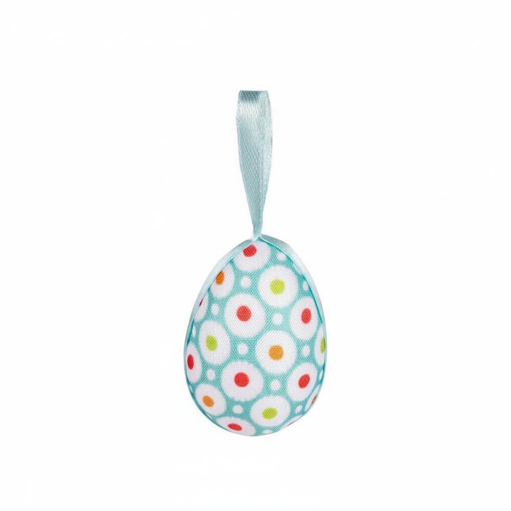 Easter Oval Decoration Easy to Hang Textile Wrapped Oval Ornaments Hanging Easter Eggs Finely Crafted Colorful Foam Eggs