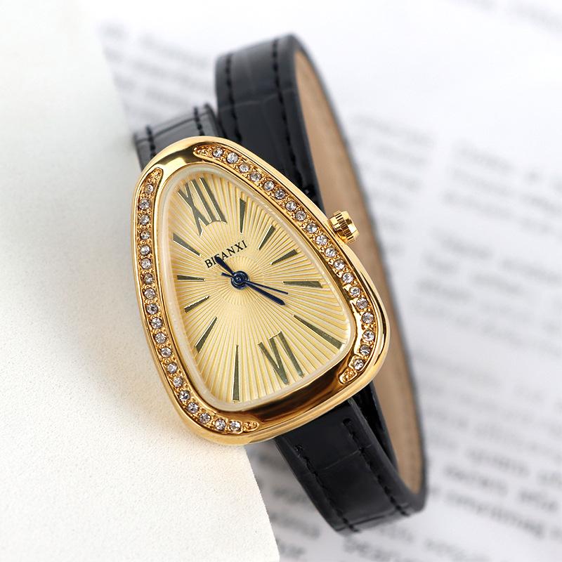 AAA Red Unique Top Brand Quartz Watches Women Fashion Snake Shape Simple Ladies Women's Watch Leather Strap Waterproof Watches