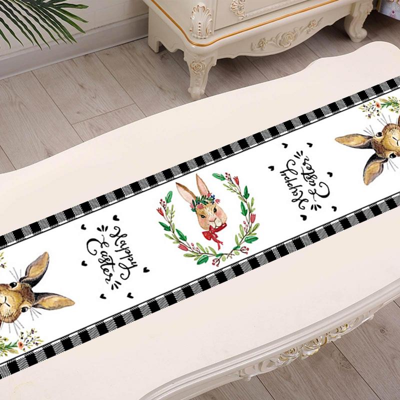 Easter Bunny Table Runner Printed Table Runner Table Flag Cloth Cover Coffee Tablecloth Party Home Decor For Kitchens Dining