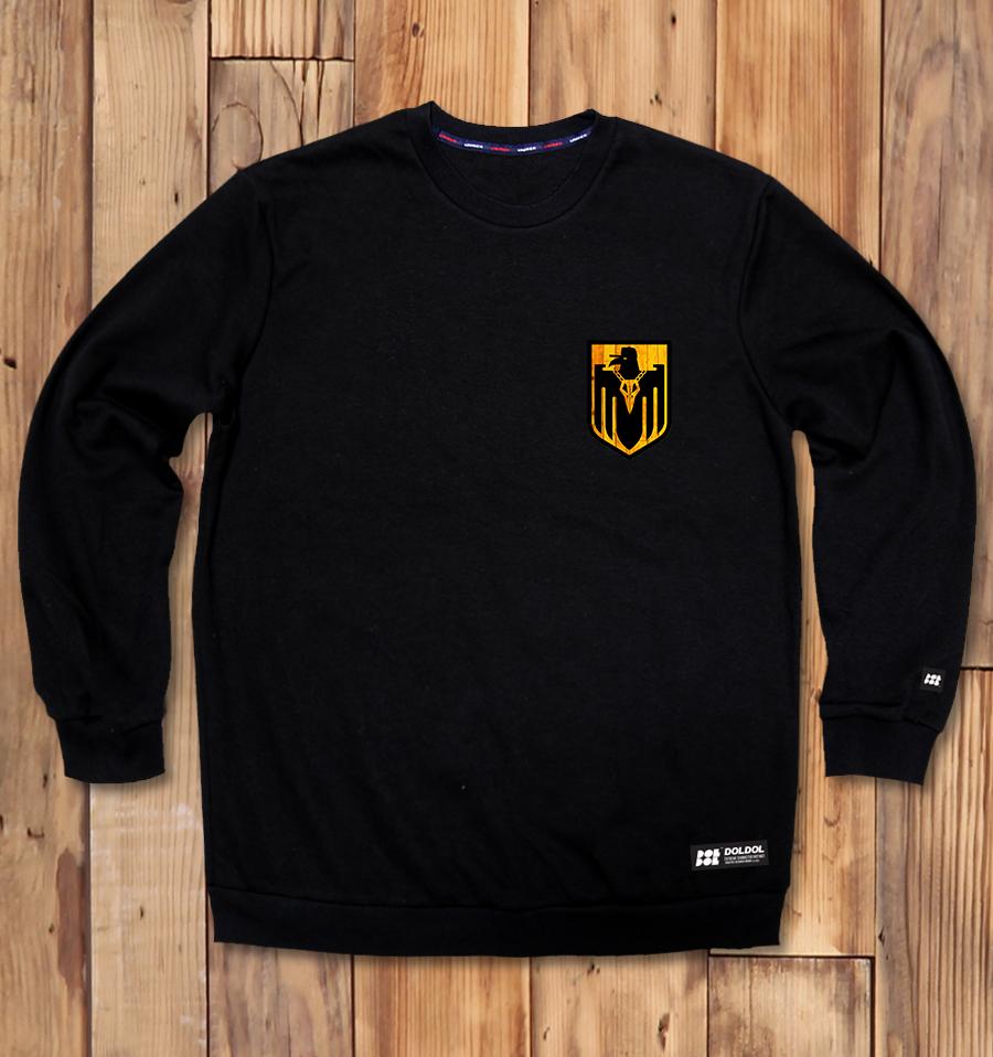 DOLDOL Raven_Mtm_32 Hip Hop Crow Raven Crow Character Graphic Design Long Sleeve Sweatshirt