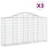VidaXL 3x Arched Gabion Baskets Arched Gabion Cages Gabion Walls Garden Fences Terrace Outdoor 3145431