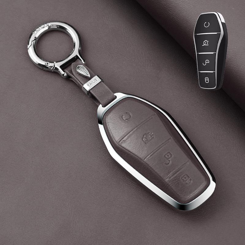 Metal Leather Car Remote Key Cover Case Holder shell Fob For New ATTO 3 2 8 Song Pro Plus Shark Dolphin Seal U 5 Sealion 6 7