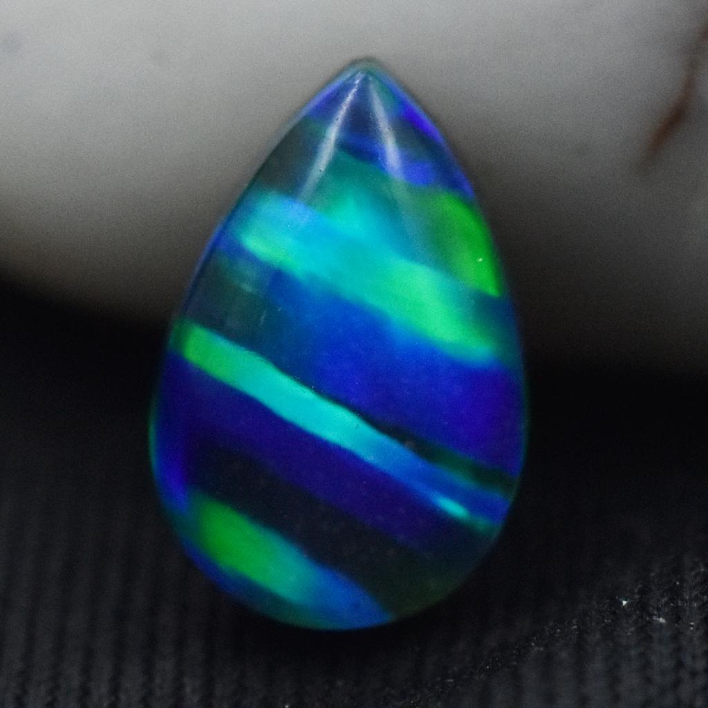 Lab-Created Opal Loose Gemstone Multi-Color 2.40 ct Pear Cut Boulder October Birthday Birthstone