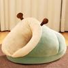 Cozy Winter Slipper-Style Cat & Small Dog Bed - Warm, Thick, Semi-Enclosed Design for Cold-Proof Comfort