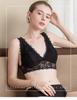 Stylish silk wireless can be used as a room bra or night bra [SilRiver] bra, stress-free non-wired bra, (Medium, black)