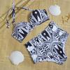 Elegant Retro Polka Dot Women's High Waist Bikini Set Stylish Rose Swimwear