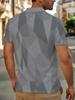 [Printed Design – Not Textured] Gray Gradient Geometric Triangle All-Over Print Men's Short Sleeve Polo Shirt