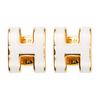 Mini Pop H Gold-Plated Earrings Women Earrings White H608002F-49