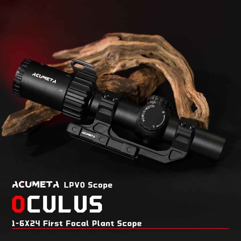 ACUMETA Oculus 1-6X24 FFP Riflescope, 30mm Tube Optic Hunting Riflescope with 20mm Rail Scope Mount
