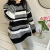 Women's Striped Sweater: Autumn/Winter Loose Pullover, Lazy Style, Slimming Fit