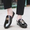 2025 Autumn Doudou Shoes Men's Glossy Men's Loafers Breathable Soft Sole British Casual Shoes Foreign Trade Large Size Leather Shoes