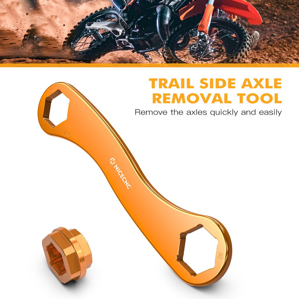 2024 For KTM EXC 300 EXC 250 EXCF 350 XCW 300 17-27-30mm Wheel Axle Spanner Wrench Tool SX 125 SXF 250 SXF 450 XCF 350 2023-2024