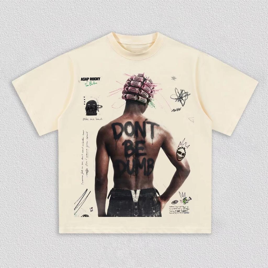 Summer Hot Sale Rapper ASAP Rocky Don't Be Dumb World Tour 2026 Merch T shirt Y2K Men Women Harajuku Punk High Street T-shirt